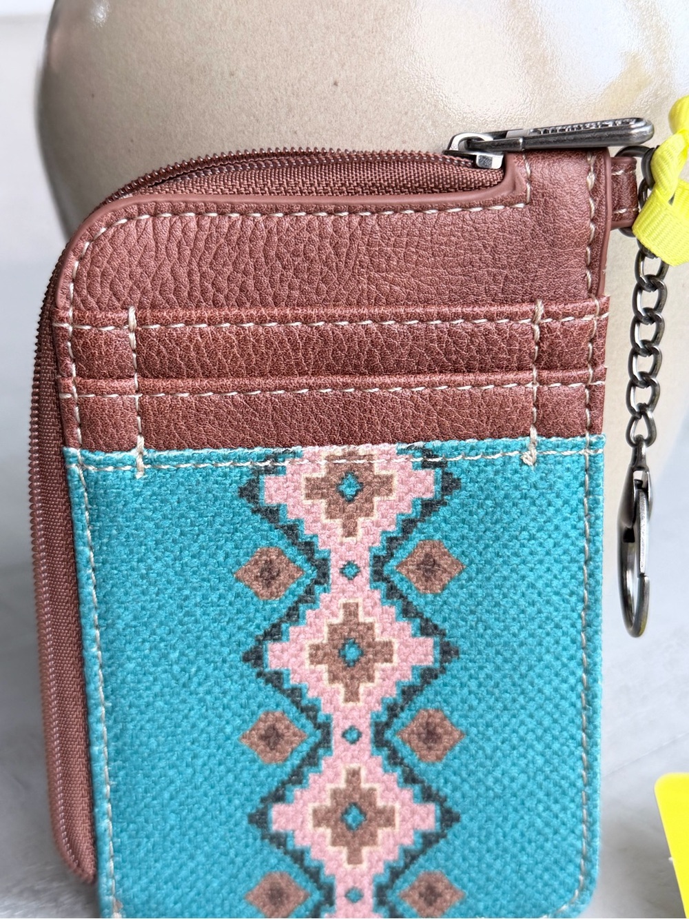 Wrangler Card Holder Wallet Keychain Coin Purse Dark Turquoise NWT - Picture 2 of 4